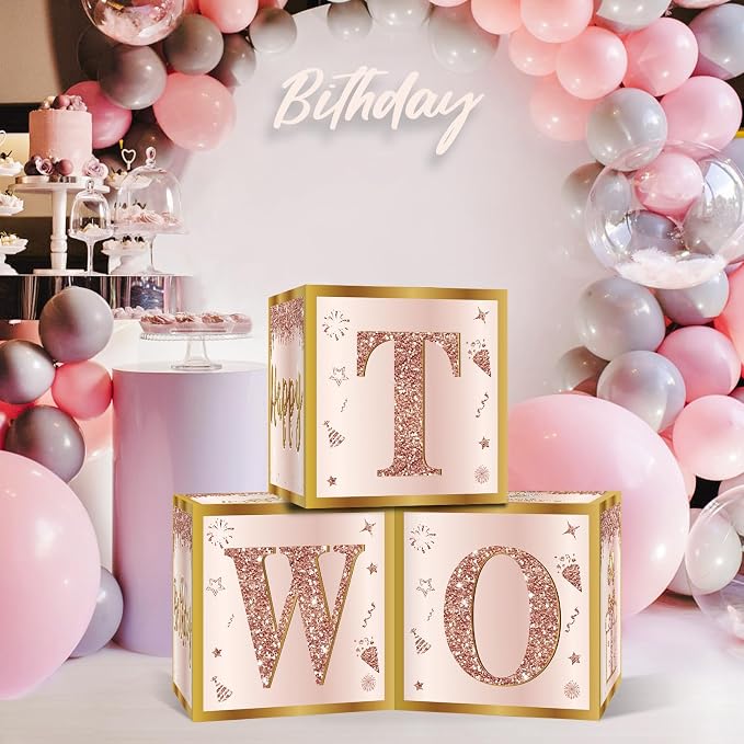 Guiruiy 3Pcs 2nd Birthday Decorations Balloon Gift Boxes - Image 4