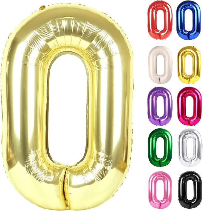 Champagne Gold Number 0 Balloon 40 Inch by IWERP