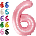 Pearl Pink Number 6 Balloon 40 inch, 6th Birthday Party Balloons Decorations | by Upgesy