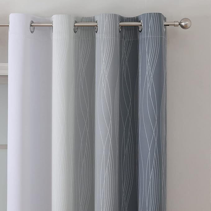 Grey and Greyish White Blackout Curtains & Drapes - Image 4