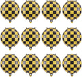 Gejoy 12 Pcs Checkered Foil Balloons Yellow White Plaid 18 Inch | Checkered by Unknown