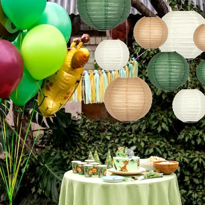Paper Lanterns Party Decorations, 4-12 Inch | White round hanging decor - Image 5