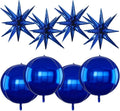 TONIFUL 8Pcs 22Inch Navy Blue Large 4D Giant Round and Star Balloons Explosion by TONIFUL
