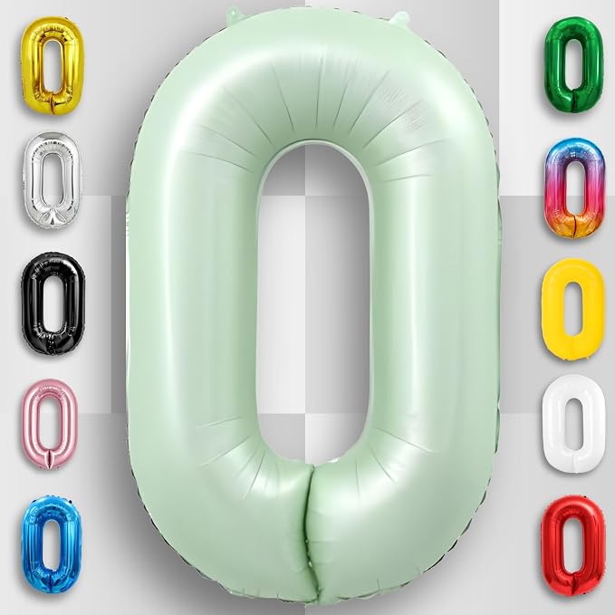 Green Number Balloon 0 Mylar Foil Balloons 32 inch - Image 4