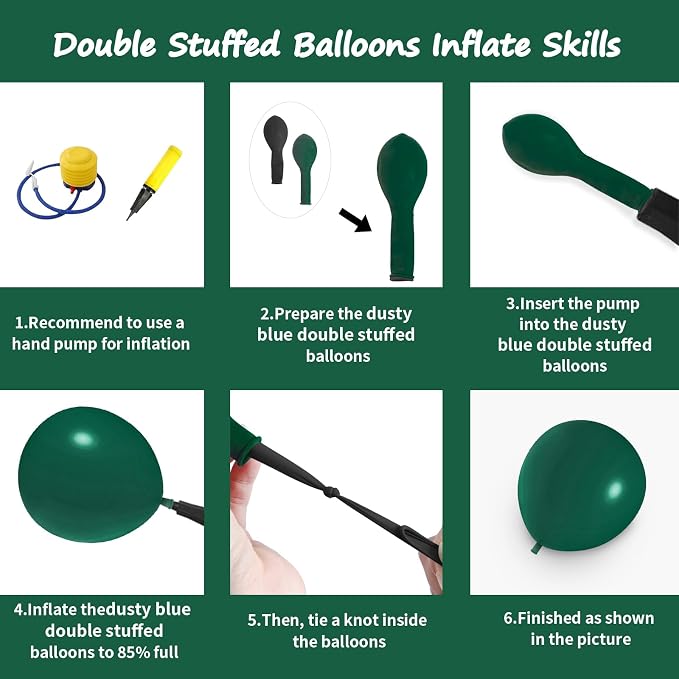 Double Stuffed Dark Green Balloon Garland Arch Kit | 18/12/10/5inch Different - Image 2