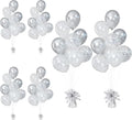 Balloon Weights Pack of 6 with 54pcs Silver and White Balloons, Balloon Anchors by ZyloonDecoration
