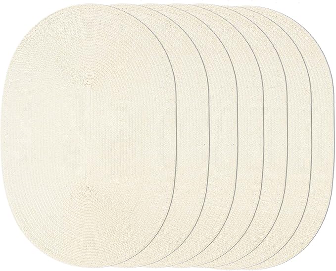AHHFSMEI Placemats Set of 6 for Dining Table Washable Woven Non-Slip 18x12 - Image 2