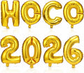 8 Pcs HOCO 2026 Foil Letter Balloons, 16 Inch Gold Alphabet Balloon Banner by Junkin