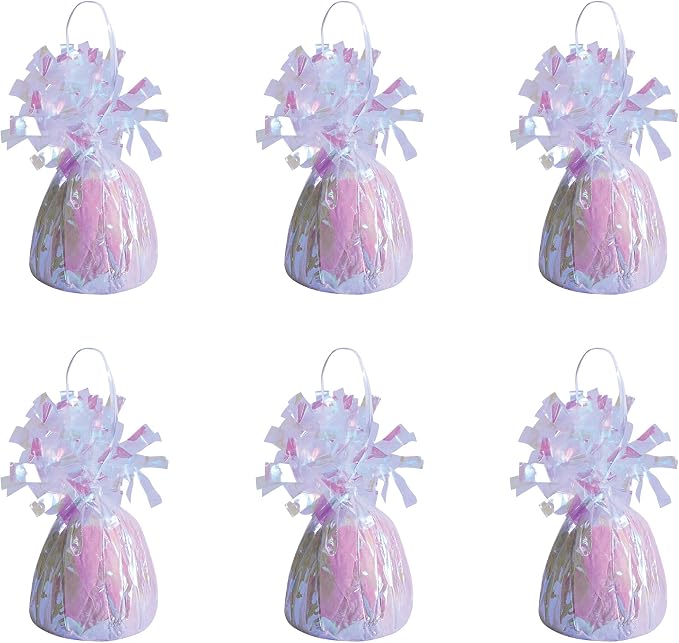 Beistle Wrapped Balloon Weight – 6 Pack, Opalescent Balloon Centerpiece and by Beistle