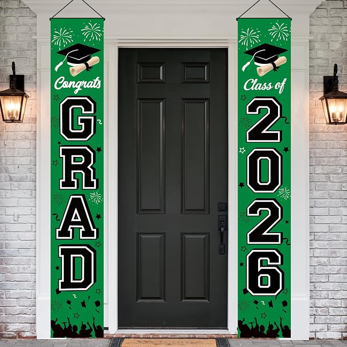 Graduation Decorations 2026 Porch Banner, Congrats Grad Class of 2026 Banner by MAMFEOV