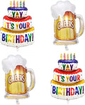 Colorful Happy Birthday Balloon Beer Mug Mylar Balloon Beer Theme by BIEUFBJI