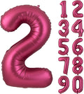 Number 2 Balloons 40 Inch Wine Red Burgundy Foil Number Balloon 2 | Wine Red by Yeodong