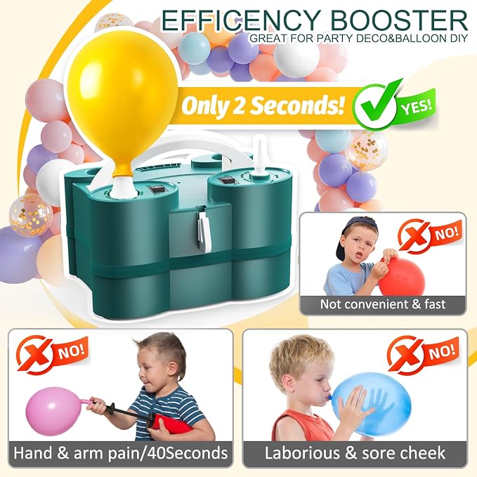 Balloon Pump, ​​3-in-1 Electric Balloon Pumps, Balloons Blower - Image 4
