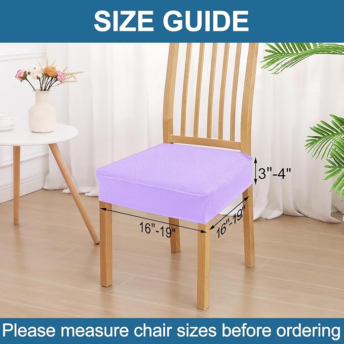 Smiry Waterproof Seat Covers for Dining Room Chairs, No Rear Covers | Stretch - Image 2