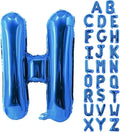 Letter Balloons 40 Inch Blue Giant Alphabet Balloons Letter H | Foil Mylar Big by YUNSHANGMO