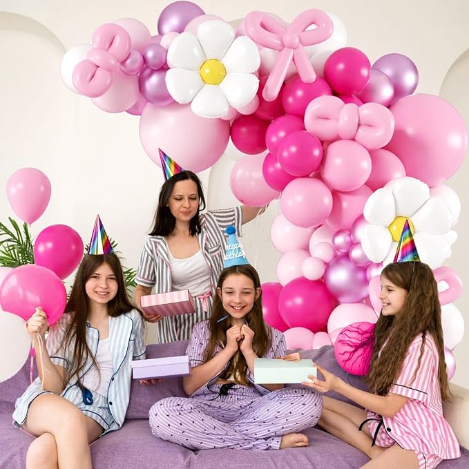 139pcs Pink Cartoon Cat Balloon Arch Kit - Image 8