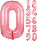 Macaron Pink Number 0 Balloon 40in Large Helium Foil Polyester Film Balloon | by Exquisitehighqualitypartydecorationstomeetyoureveryneed%EF%BC%81