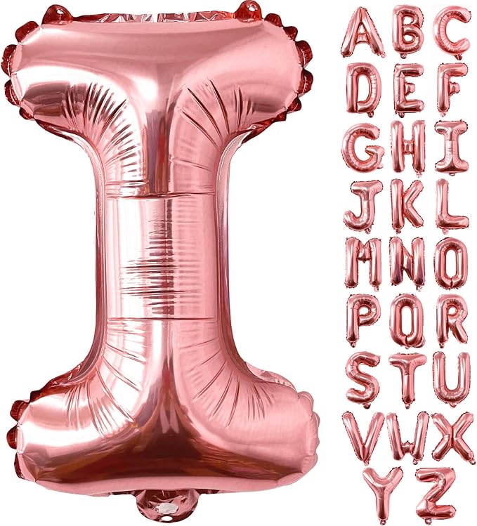 Lovoir 40 Inch Large Rose Gold Letter I Balloons Big Size Jumbo Mylar Foil by Lovoir