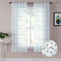 Tollpiz Leaves Short Sheer Curtains Green Leaf Embroidery Bedroom Curtain Rod by Tollpiz