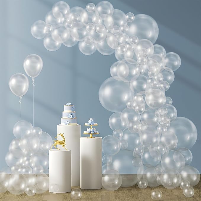 Awenztech 122pcs Clear Balloons, 18 12 10 5 inch Transparent Balloons Different by Awenztech