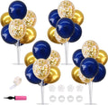 TONIFUL 4 Set Navy Blue Gold Balloons Stand Balloon Centerpieces by TONIFUL