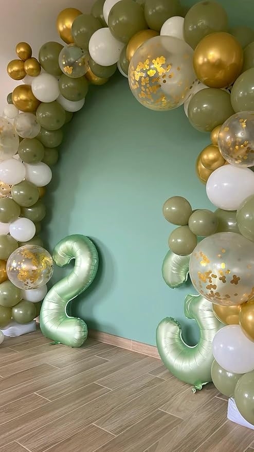 Sage Green Number 3 Balloon 40 inch, 3rd Birthday Party Balloons Decorations | - Image 7