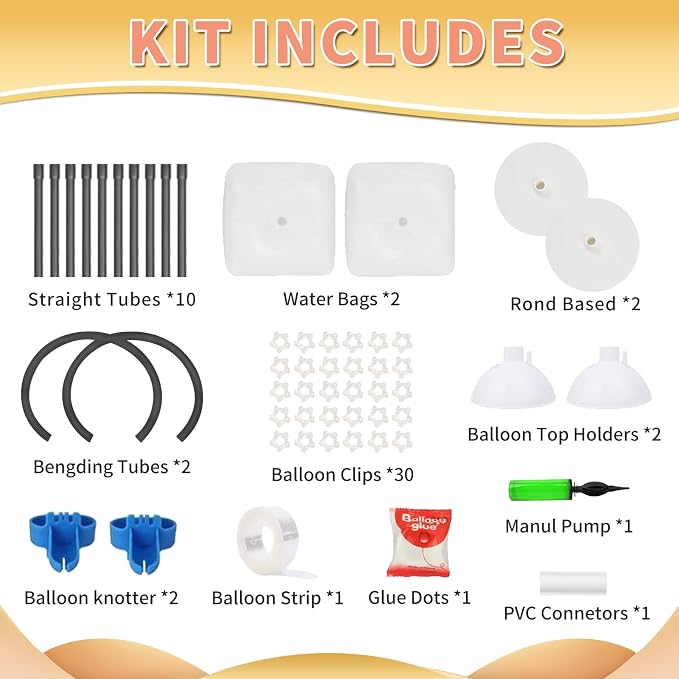 Bazen Balloon Arch Kits 8.2FT & 6FT Black Balloon Arch Stand - Image 3