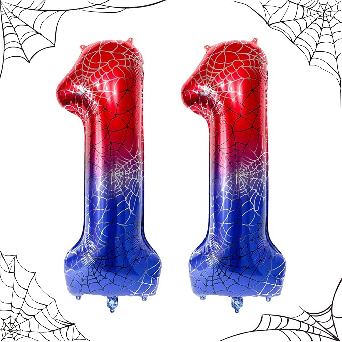 40 Inch Spider Theme Number Foil Balloons, Large Number 11 Balloons by TNCDJKPA