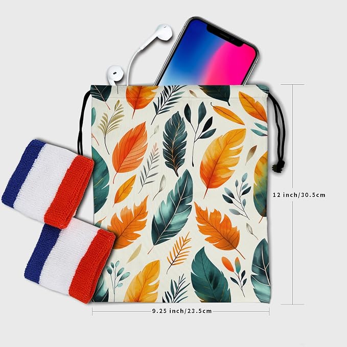 Giwawa Colorful Leaves Gymnastics Grip Bag Palm Leaf Grip Bag - Image 6