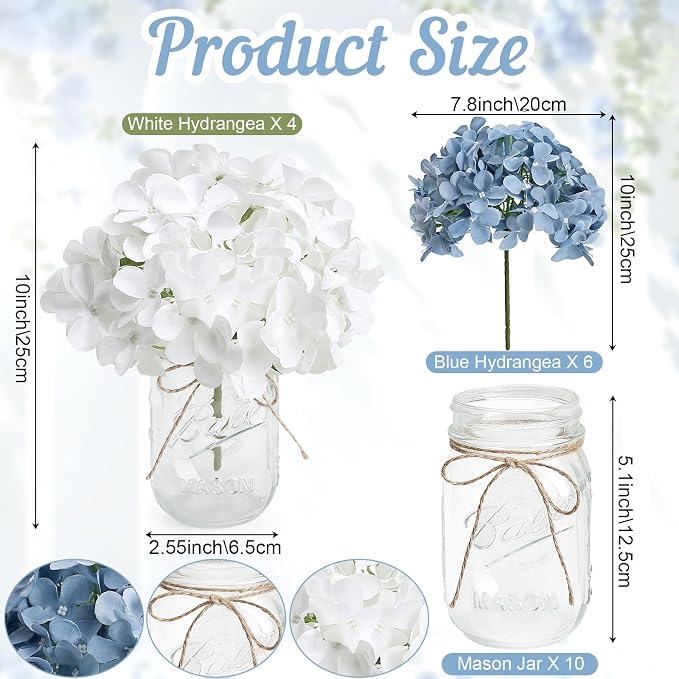 Mason Jars Centerpieces for Tables Bulk, 10 Set - Image 3