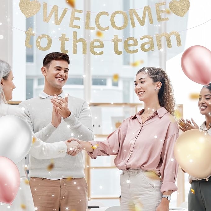 Pre-Strung Glitter Welcome to the Team Banner Welcome Banner Welcome Decorations - Image 5