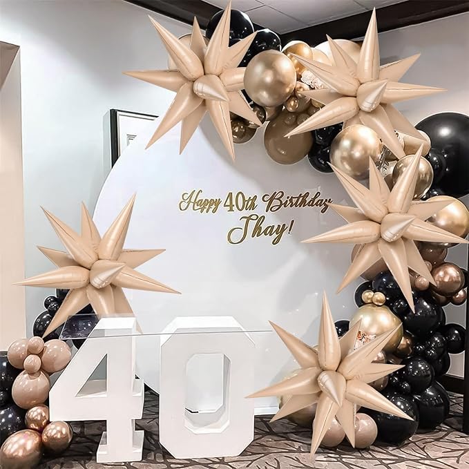 72 PCS Caramel Star Balloons, Big 26 Inch Foil Spike Balloons, Explosion 12 - Image 3