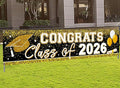 Large Congrats Grad Banner Gold Class of 2026 Banner Backdrop Graduation 2026 by mokejaparty