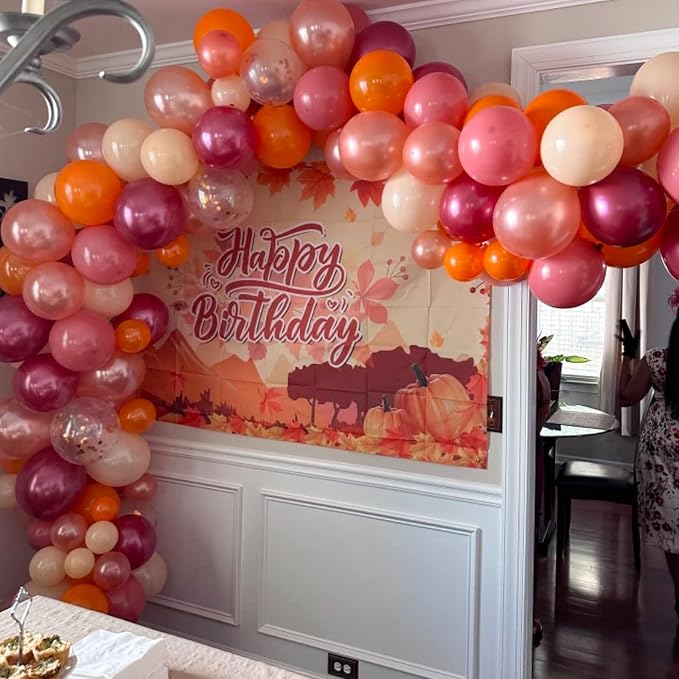 Fall Balloon Arch Kit, Autumn Birthday Party Decor Terracotta Orange Dusty Pink - Image 4