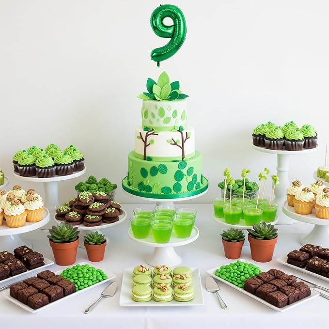 TONIFUL 20 Pcs Number Balloon 2 Set 16 Inch Green 0-9 Numbers Balloons | Small - Image 5