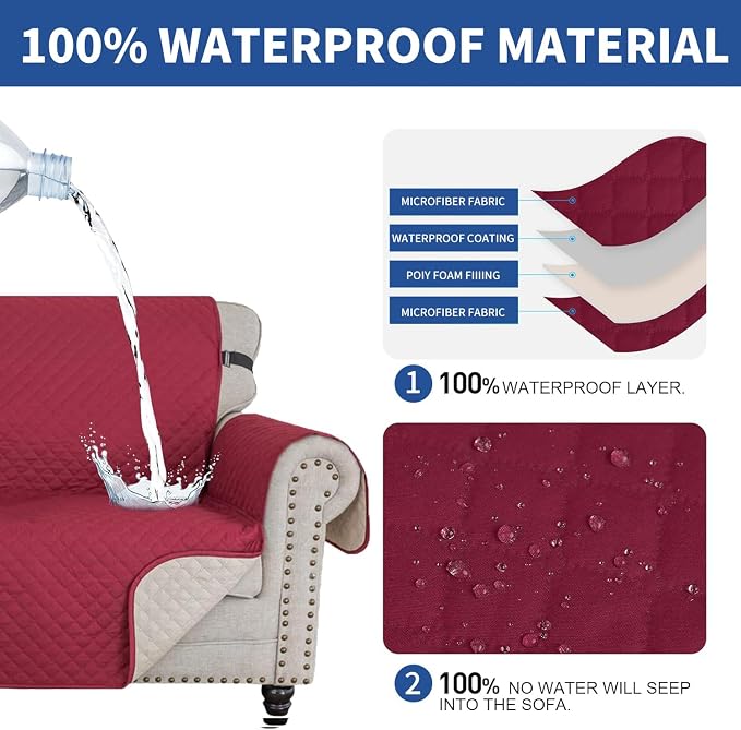 XINEAGE Quilted Sofa Cover Waterproof Couch Covers - Image 5