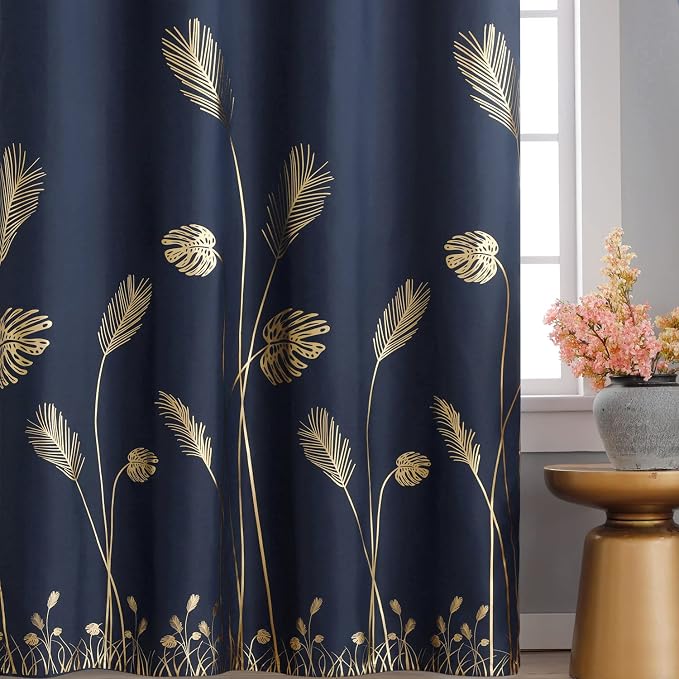 Navy Blue Sliding Door Curtain 100 X 84 Inch, Grommet Extra Wide Window Curtain - Image 3