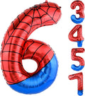 40 Inch Vibrant Spider-Themed Number Foil Balloons by AXBMM
