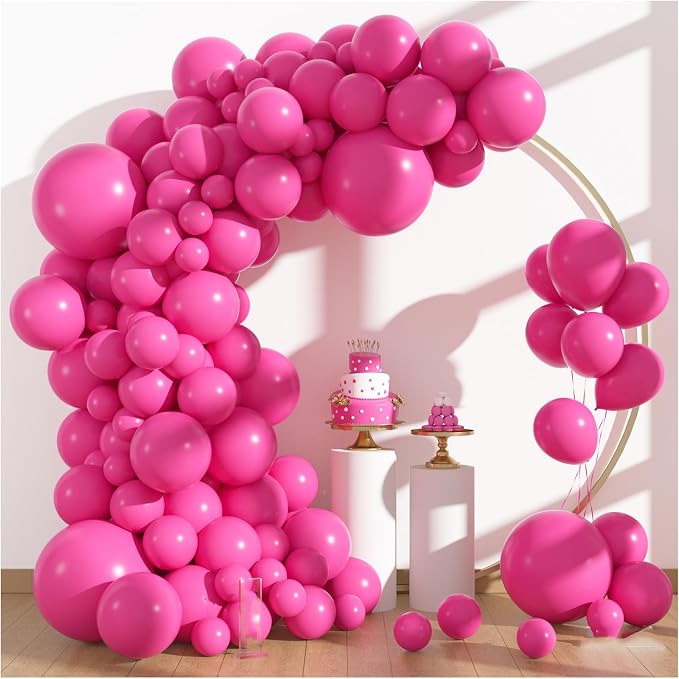 Amandir 153pcs Hot Pink Balloons Arch Garland Kit Different Sizes | 18 12 10 5 - Image 2
