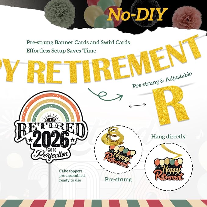 51Pcs Retirement Party Decorations - Image 2