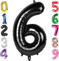 40 Inch Black Number 6 Balloon Birthday Party Decorations by Hadoife
