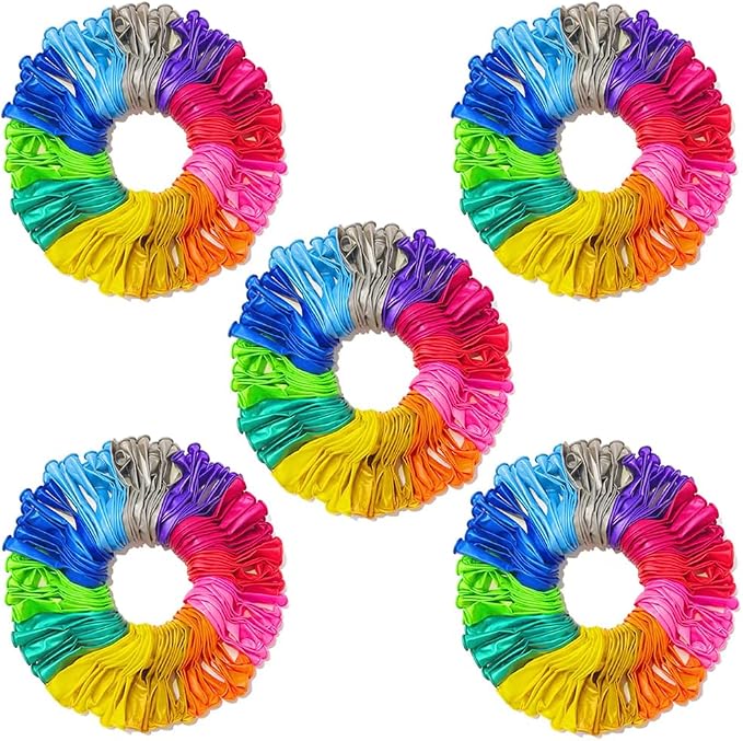 500 Pcs Balloons Assorted Colors, Rainbow Birthday Balloons Bulk Pack of Strong by JerDorgo