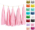 Light Pink Tissue Paper Tassels Garland Banner by ODDODDY