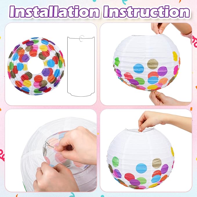 12 Pcs 10 Inch Hanging Paper Lanterns Party Decorations Pastel Classroom Decor - Image 5