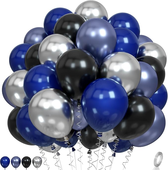 Blue and Black Balloons by Paready