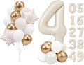 PartyWoo Number Balloons 40 Inch White Number 4 Kit 25pcs by PartyWoo