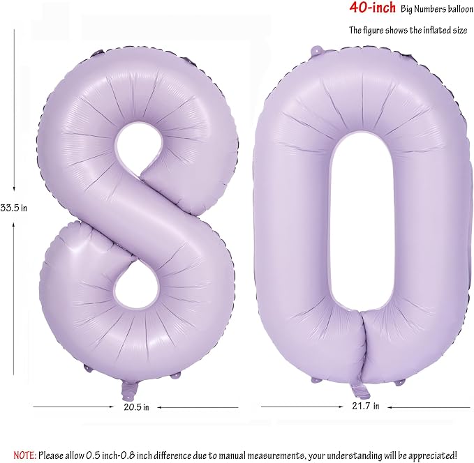 40 In Matte Purple Number Balloons Helium Foil Mylar Balloon Digital 8 | Perfect - Image 2