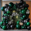 Black Green Balloon Garland Double Stuffed Dark Emerald Green Balloons Clear by doublestuffed