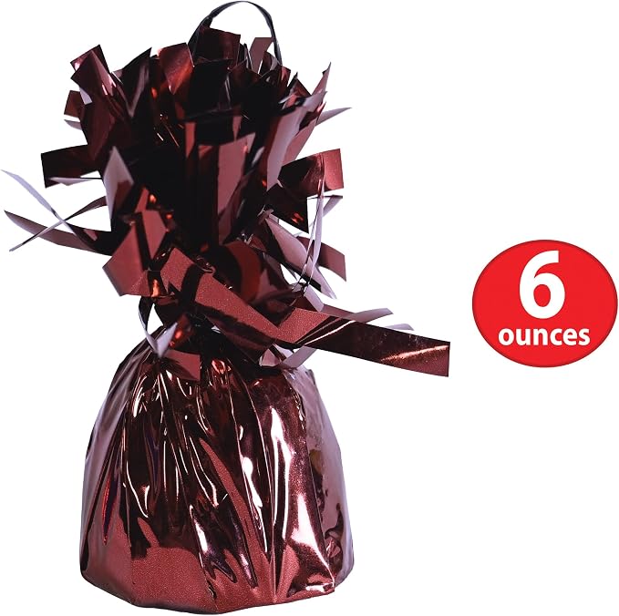 Beistle Metallic Balloon Weights – Pack of 24, Maroon and Gold Foil Wrapped - Image 3