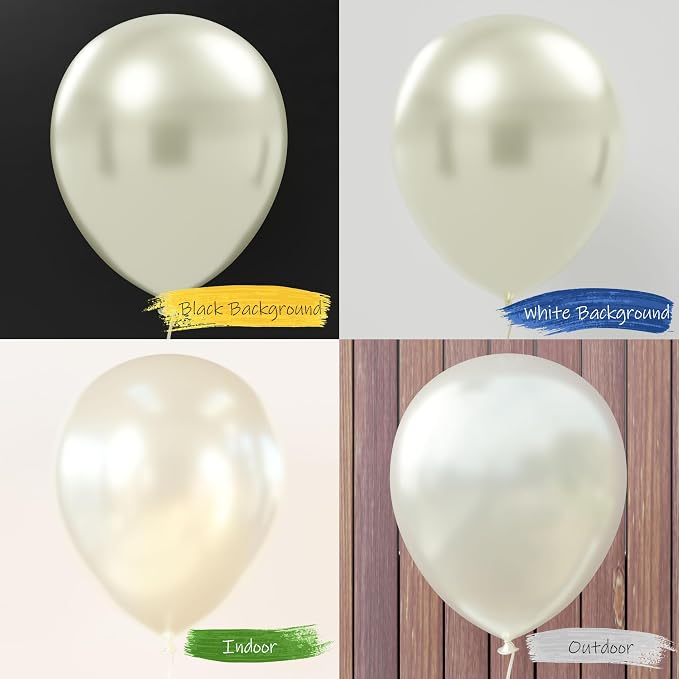 AFTERLOON® Biodegradable Natural Rubber Latex Balloons 24 pcs Pearlized White - Image 3